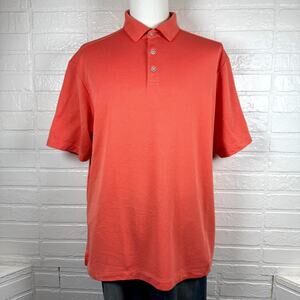Tommy Bahama Polo Shirt Mens XL Orange Textured Short Sleeve Golf Performance